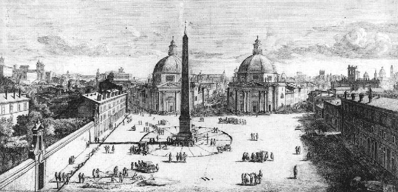 WITTEL, Caspar Andriaans van View of the Piazza del Popolo, Rome Germany oil painting art